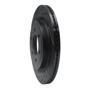 Ford F-150 Brake Rotor (1) - Rear Left - R1 Concepts - Drilled & Slotted - Black - `21-`25